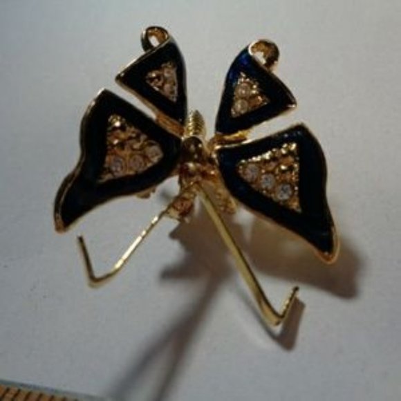 Vintage Goldtone butterfly brooch pin pendant - Picture 6 of 7